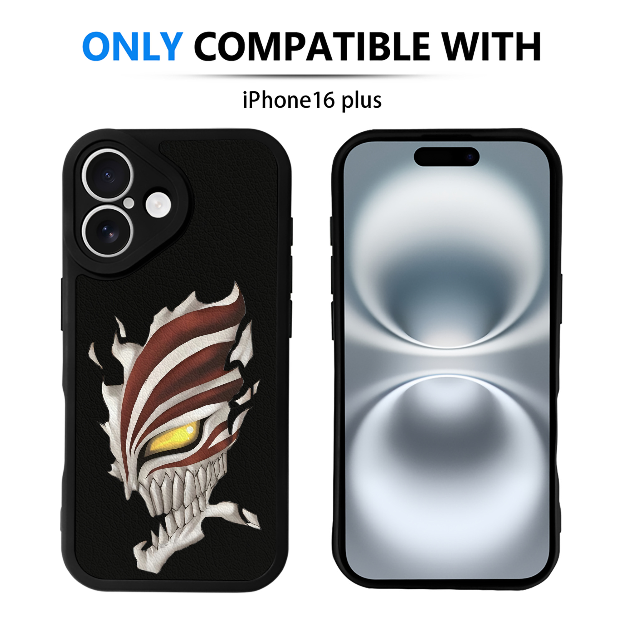 ブリーチ 黒崎一護（くろさき いちご）BLEACH Kurosaki Ichigo 【iPhone 16シリーズ対応】シリコンスマホケース（レザー調） 材質：シリコン